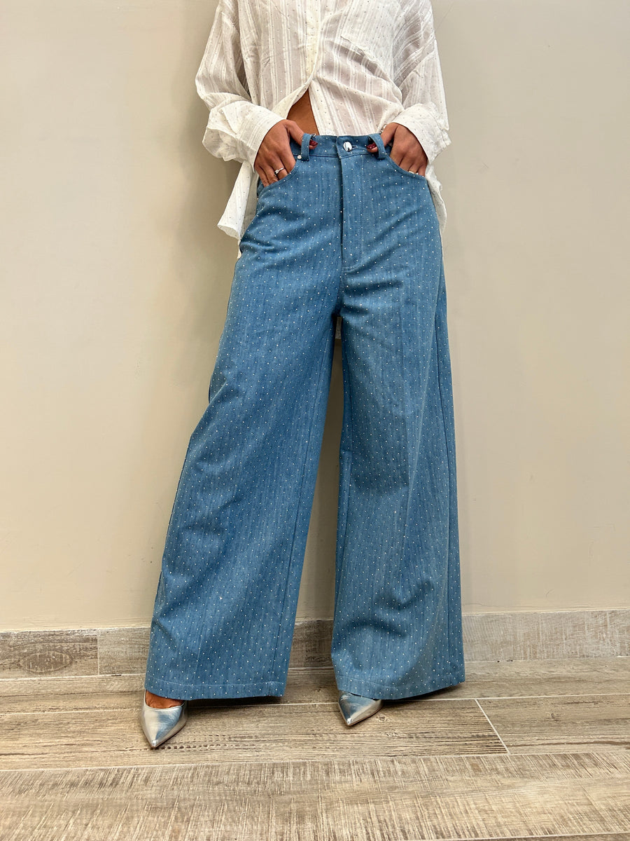 MOTEL Jeans palazzo strass