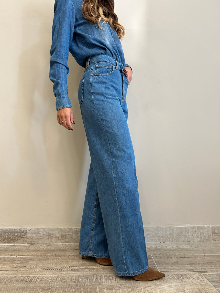 LE STREGHE Jeans flare denim blu