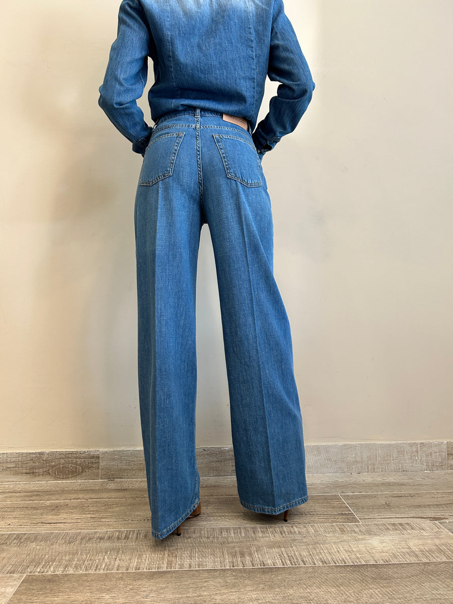 LE STREGHE Jeans flare denim blu