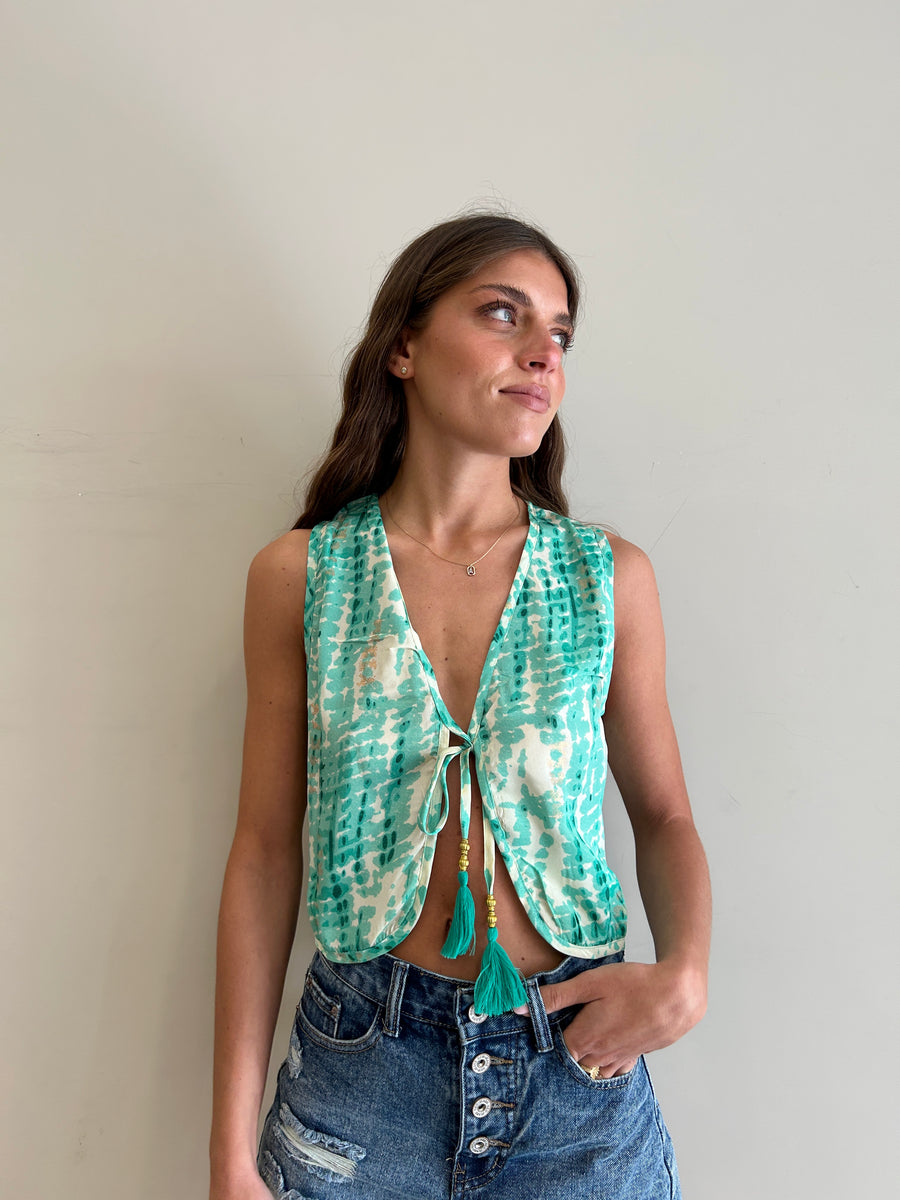 FREELOVE Gilet Gipsy Verde Acqua