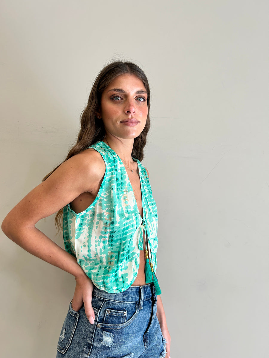 FREELOVE Gilet Gipsy Verde Acqua