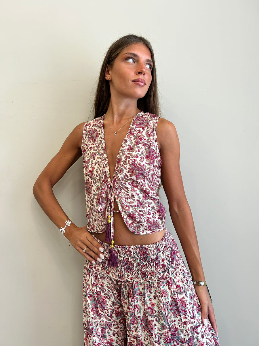 FREELOVE GILET seta Diamond Peach