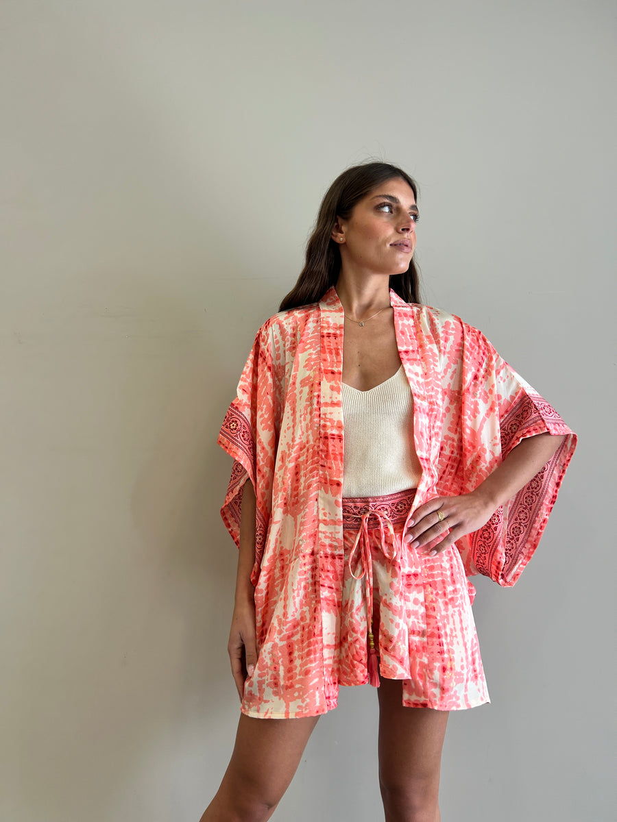 FREELOVE Kimono Fairy seta Gipsy Coral