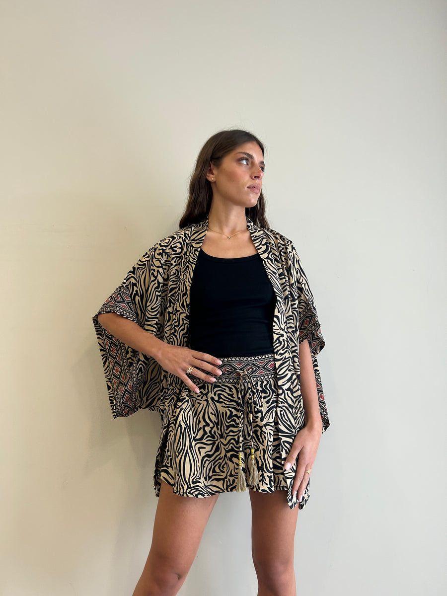 FREELOVE Kimono Fairy seta Zebra Sand