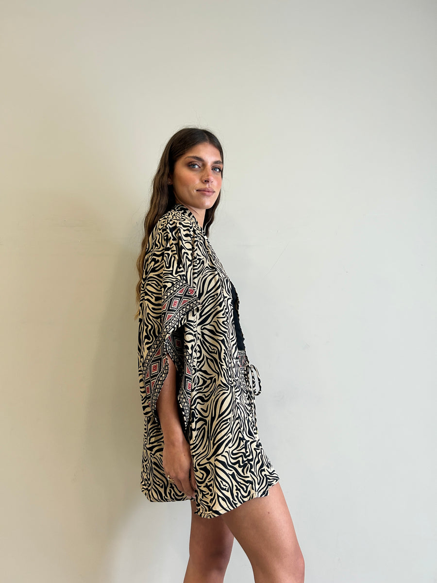 FREELOVE Kimono Fairy seta Zebra Sand