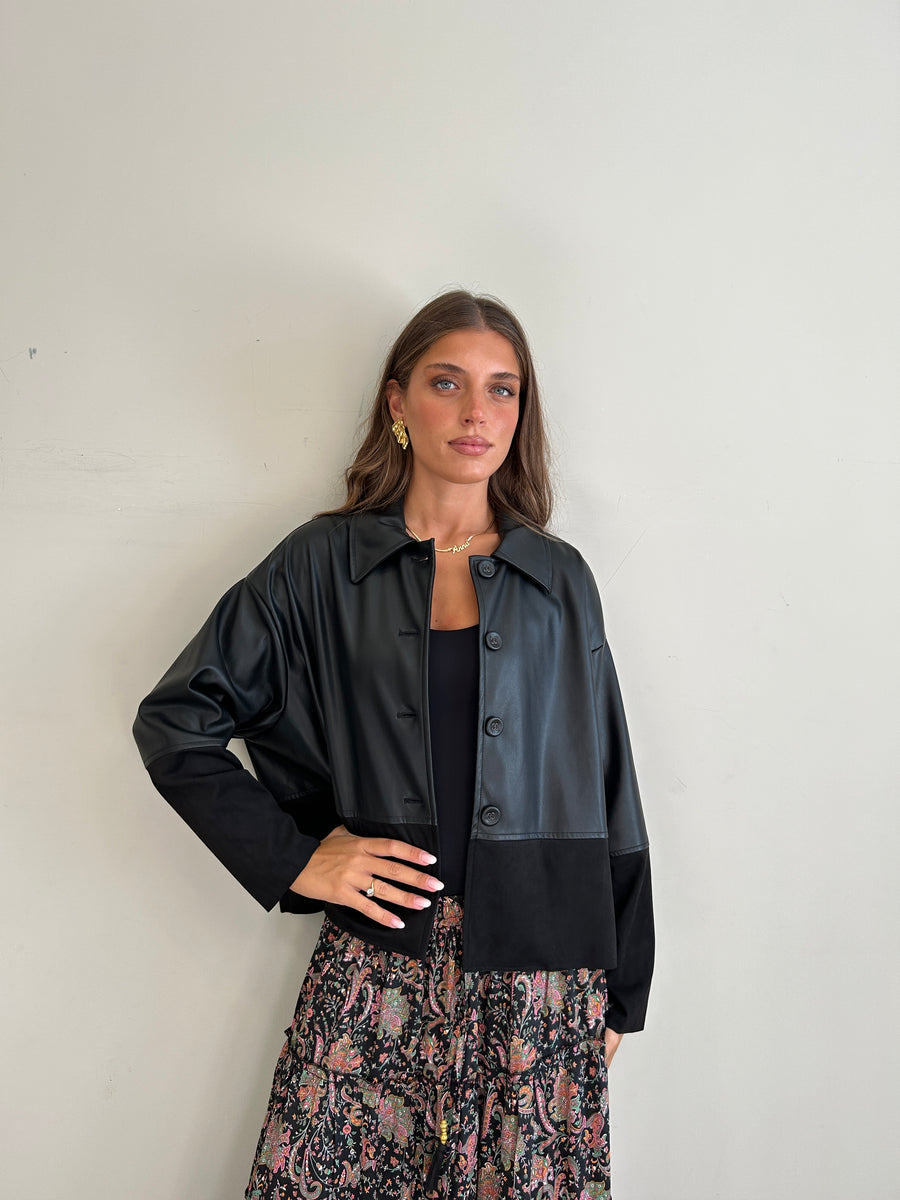 DIXIE Giacca ecopelle nero
