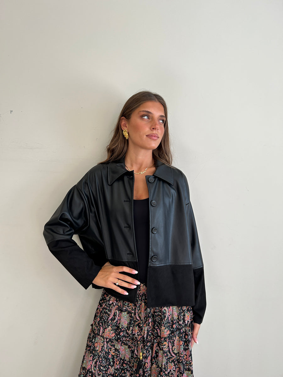 DIXIE Giacca ecopelle nero