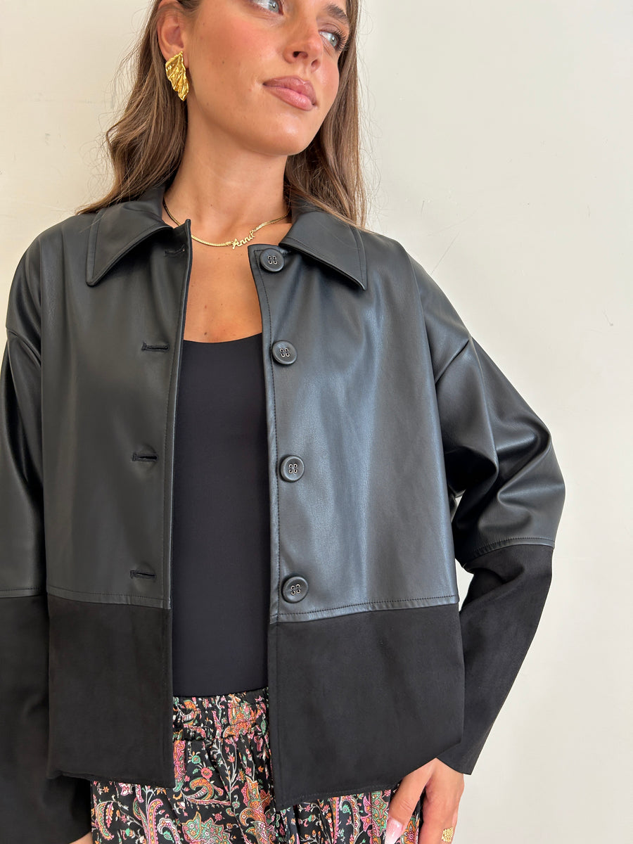 DIXIE Giacca ecopelle nero
