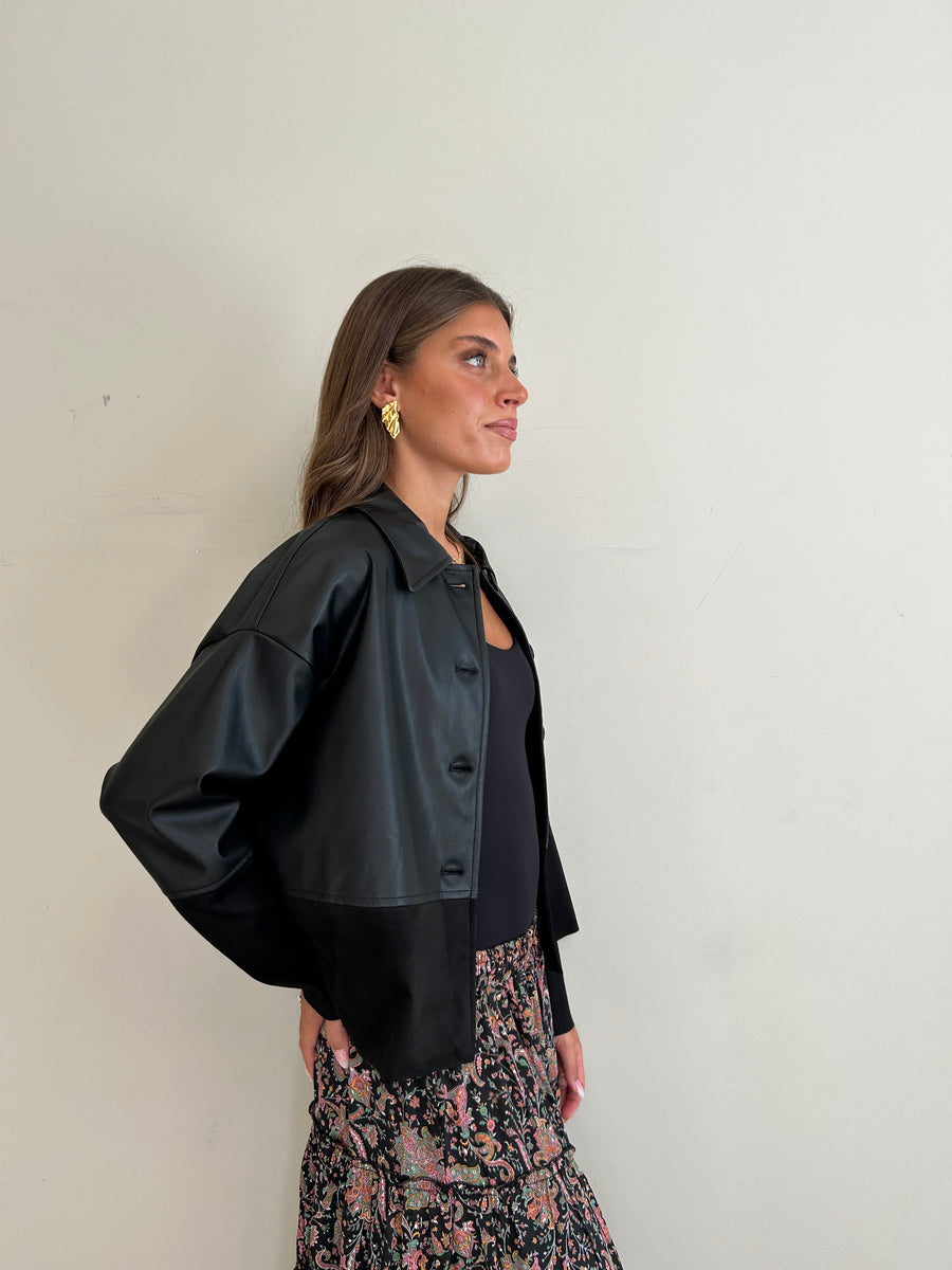 DIXIE Giacca ecopelle nero