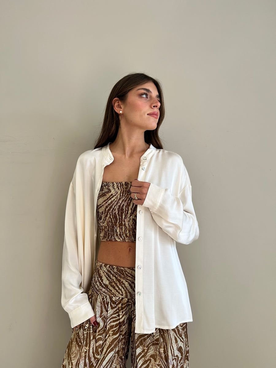 MOTEL Camicia satin burro