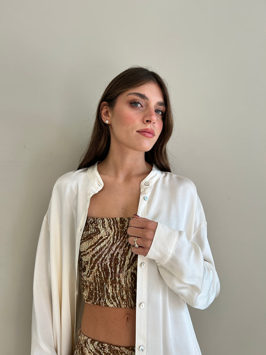 MOTEL Camicia satin burro