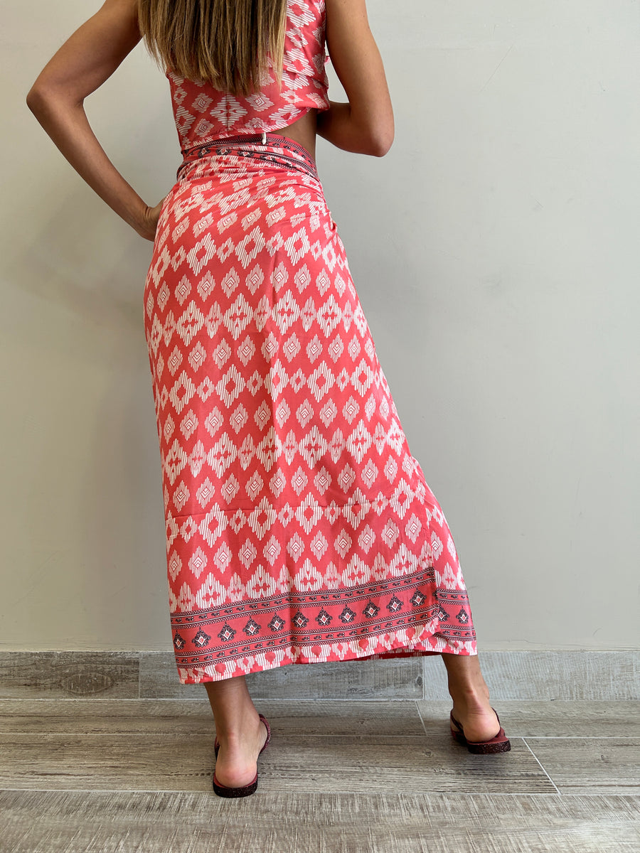 FREELOVE Pareo seta Tribal Coral