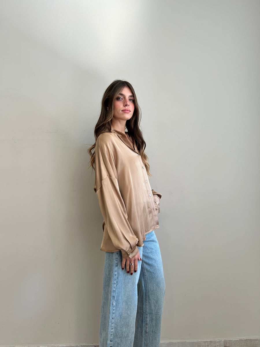 MOTEL Camicia satin camel
