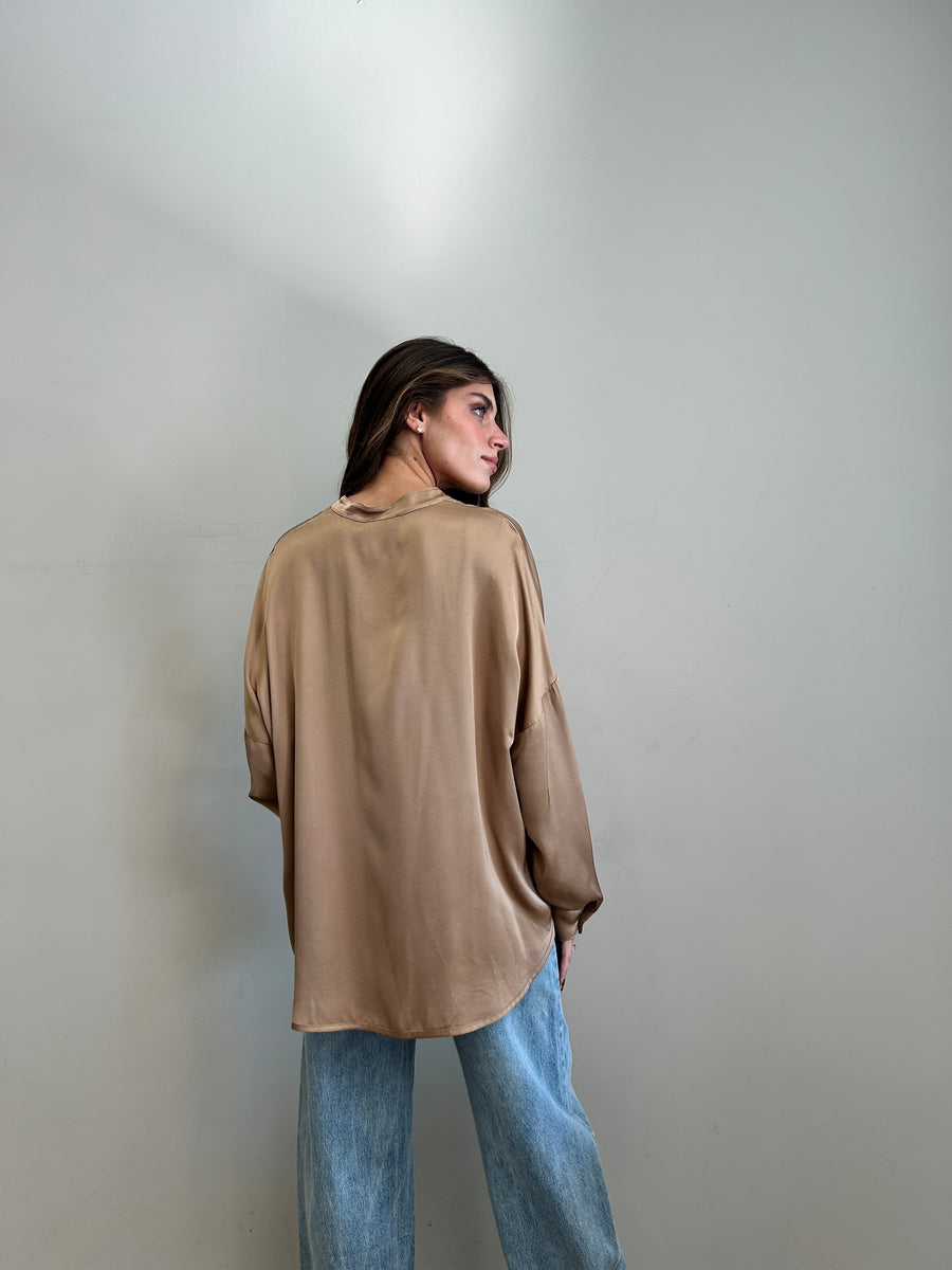 MOTEL Camicia satin camel