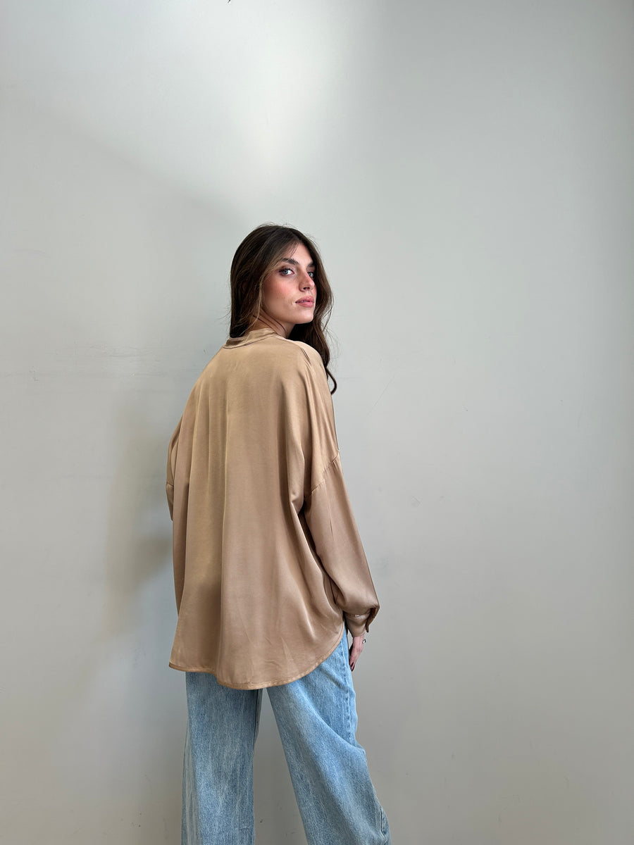 MOTEL Camicia satin camel
