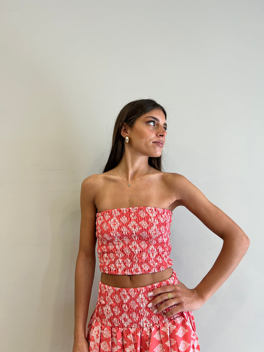 FREELOVE String top seta Tribal Coral