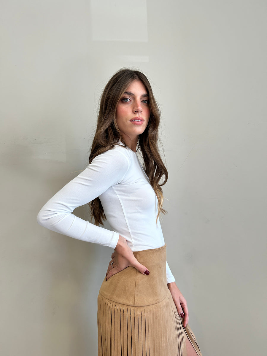 LMN Body manica lunga bianco