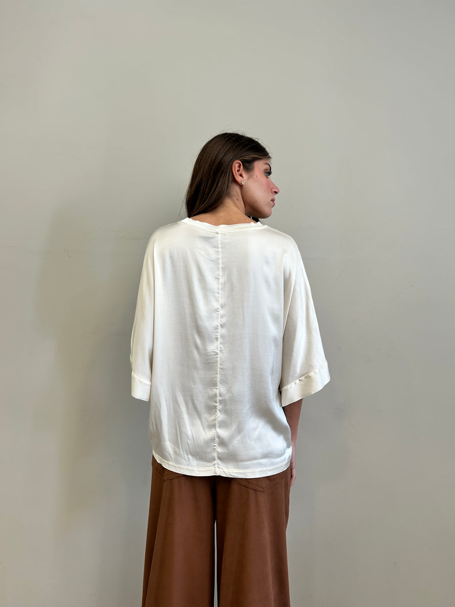 MOTEL Blusa satin burro