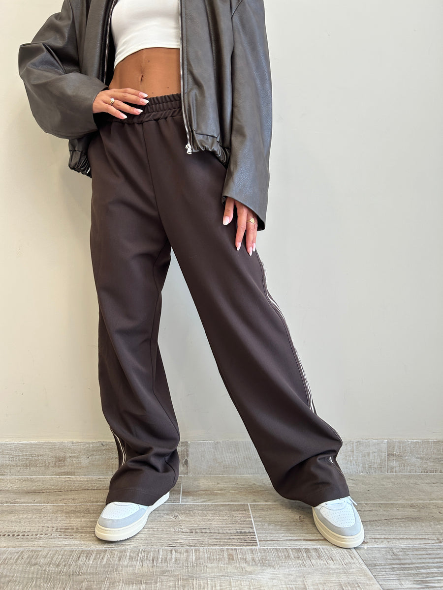 LMN Pantalone felpa moro+ banda laterale