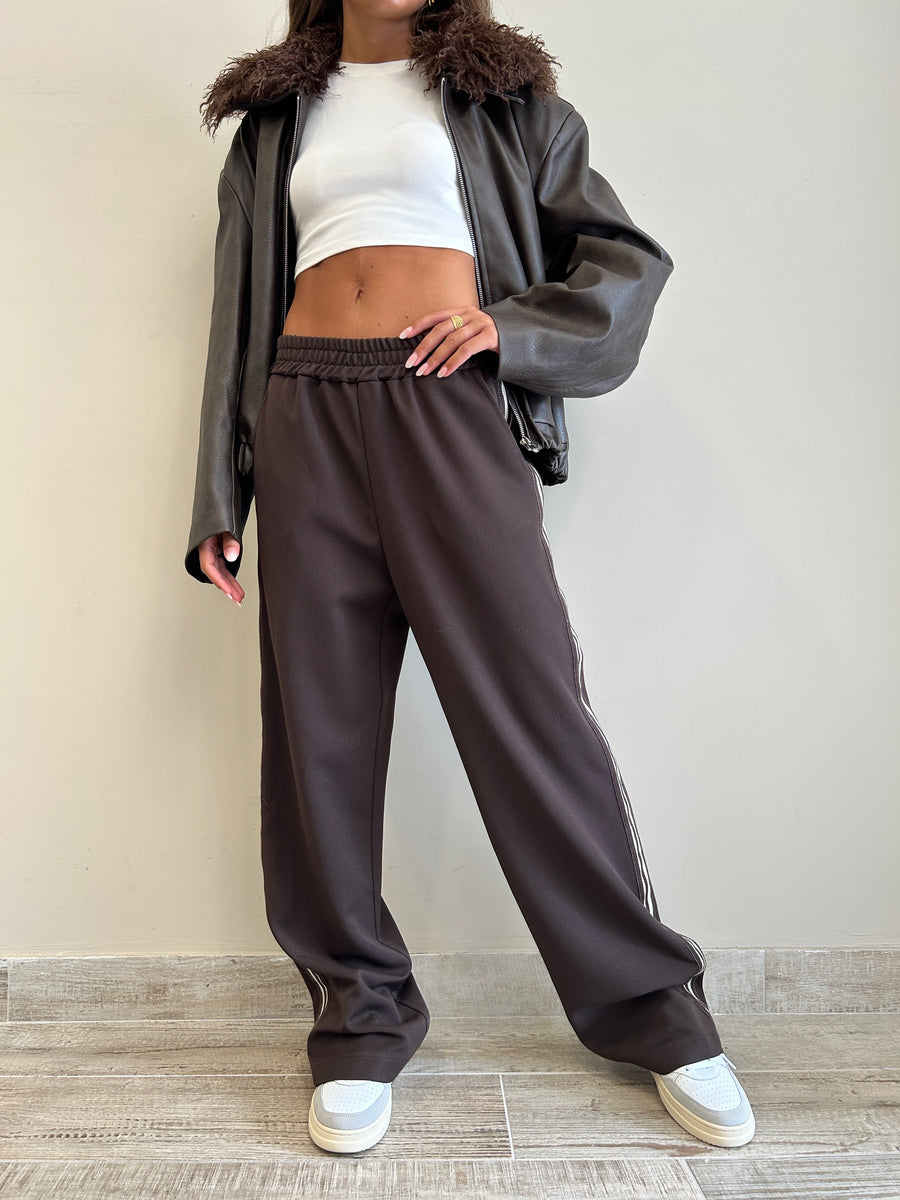 LMN Pantalone felpa moro+ banda laterale