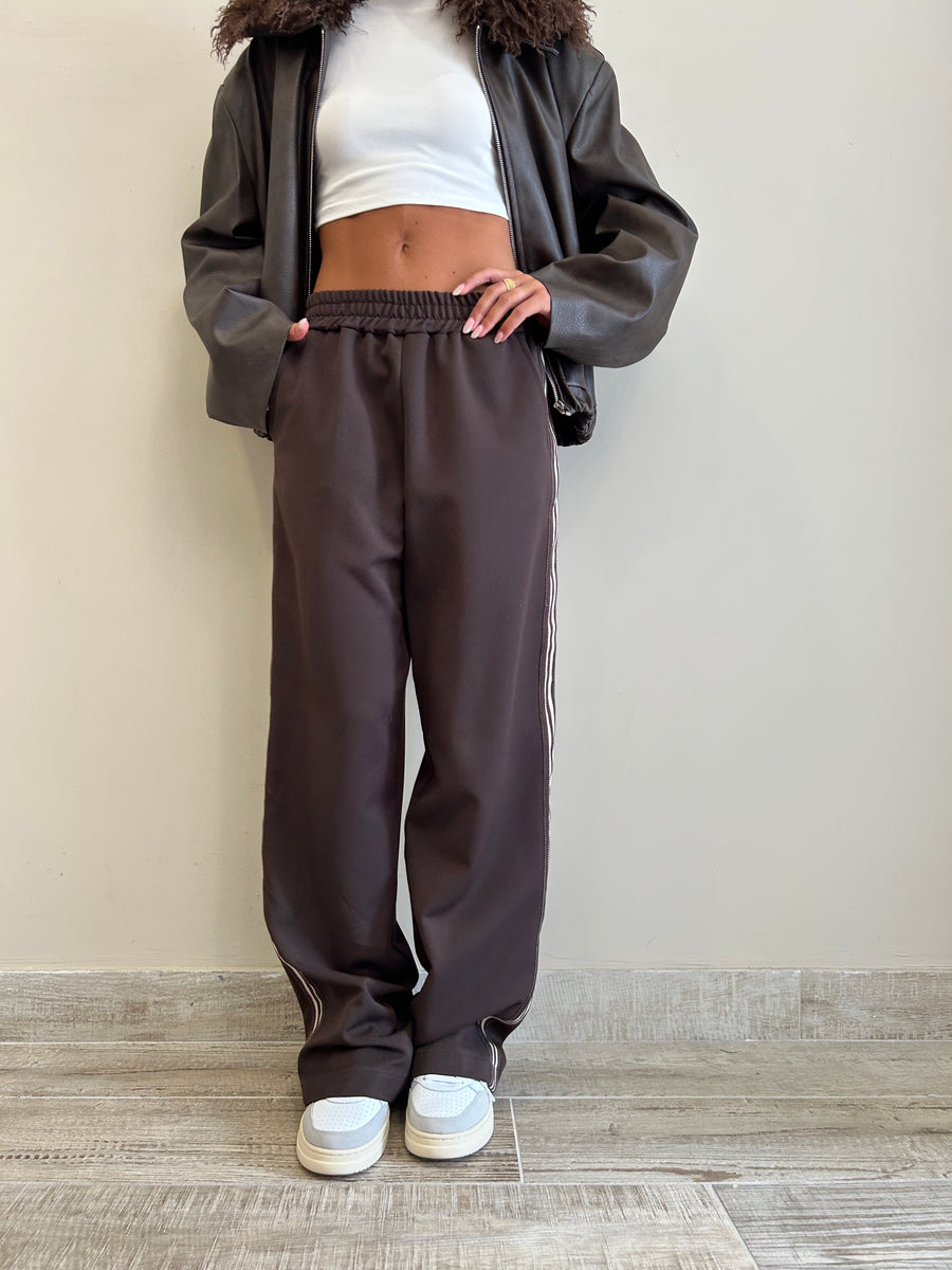 LMN Pantalone felpa moro+ banda laterale
