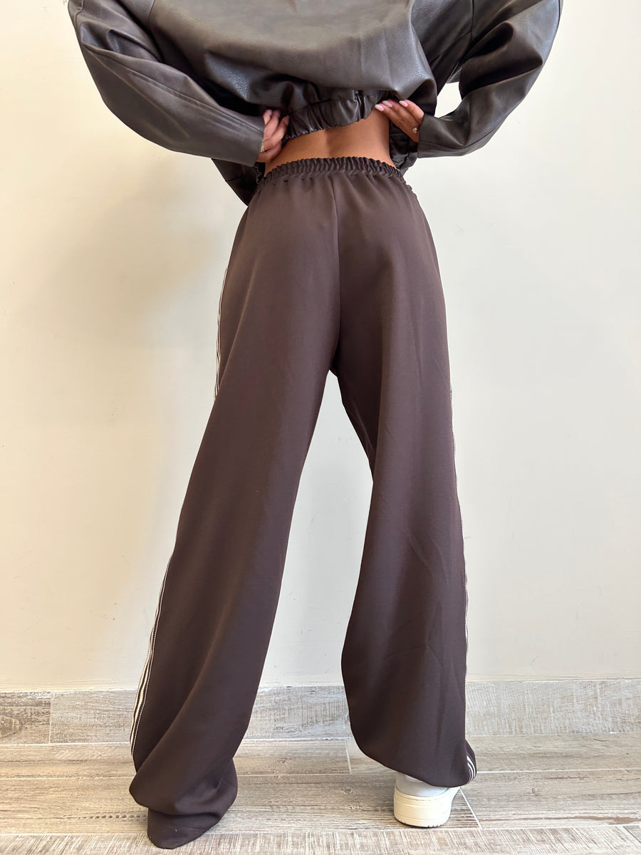 LMN Pantalone felpa moro+ banda laterale