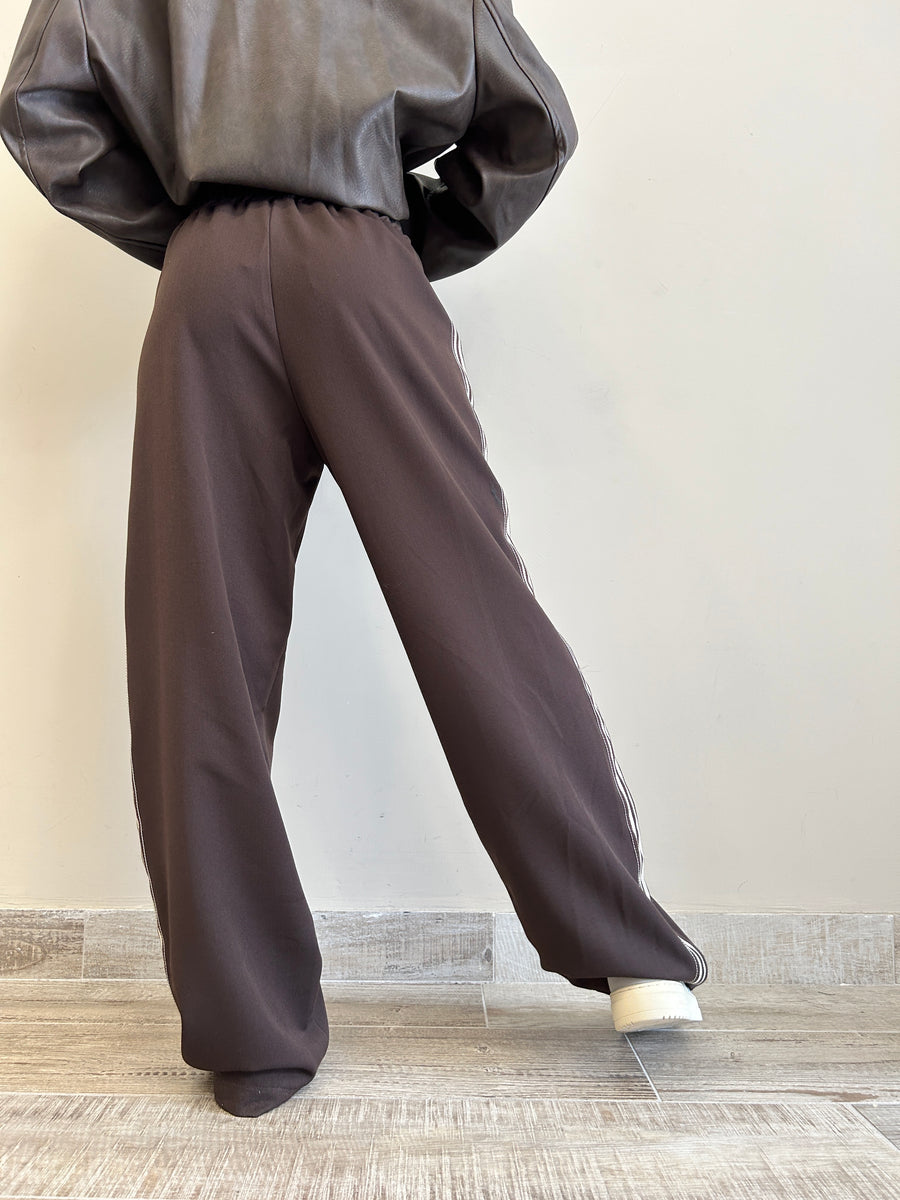 LMN Pantalone felpa moro+ banda laterale