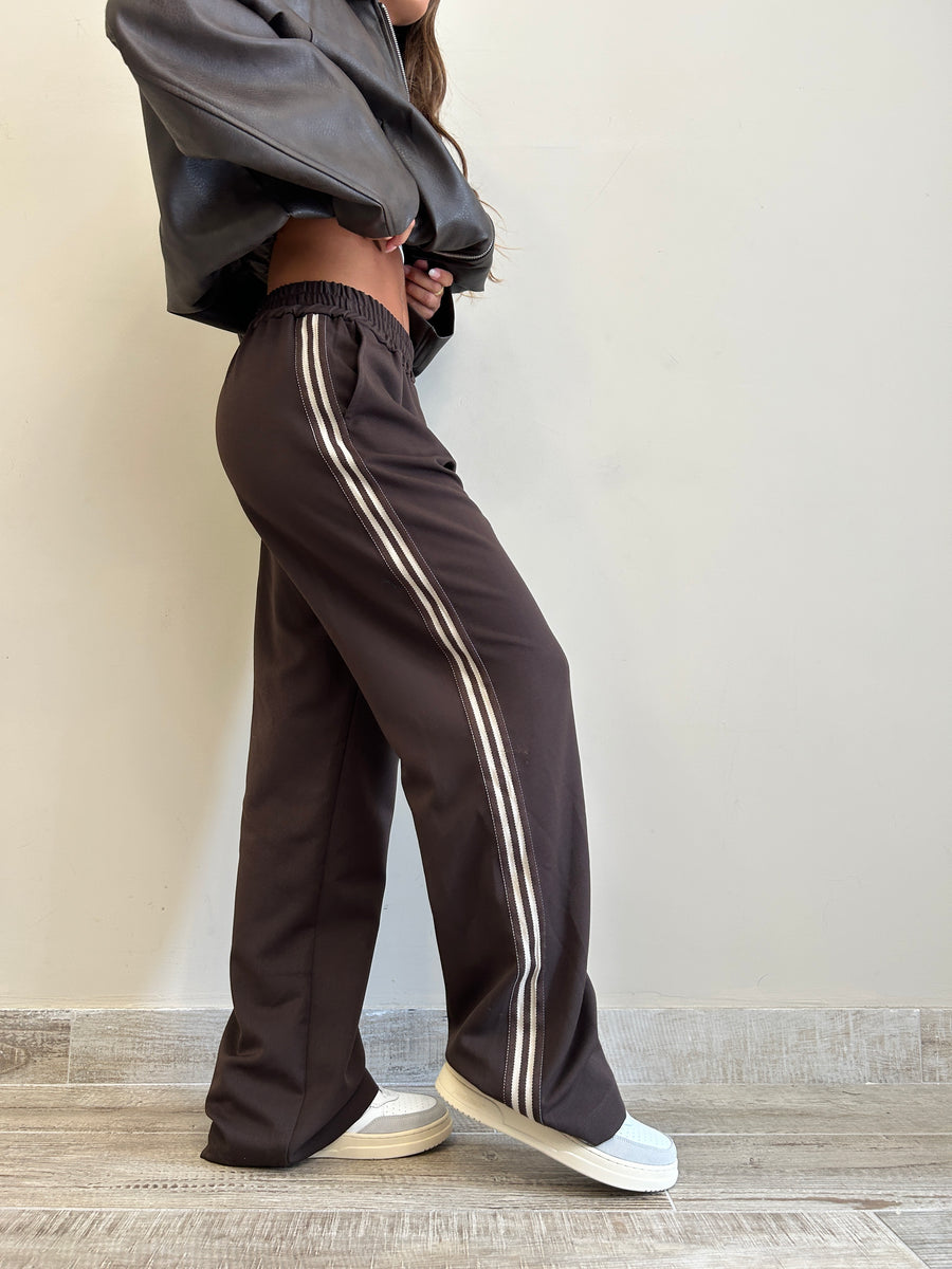 LMN Pantalone felpa moro+ banda laterale
