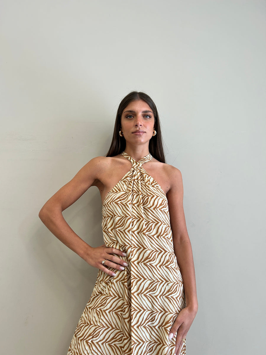 FREELOVE GAIA Abito lungo seta Boho Sand
