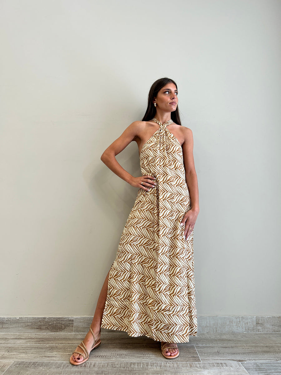 FREELOVE GAIA Abito lungo seta Boho Sand