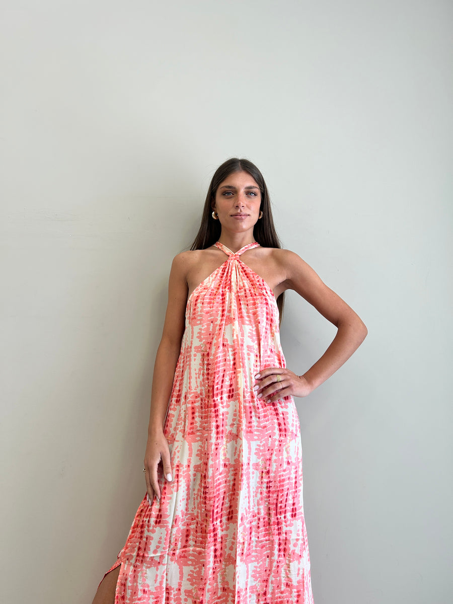 FREELOVE GAIA Abito lungo seta Gipsy Coral