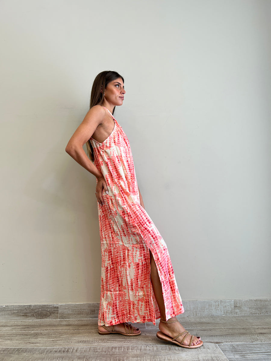FREELOVE GAIA Abito lungo seta Gipsy Coral