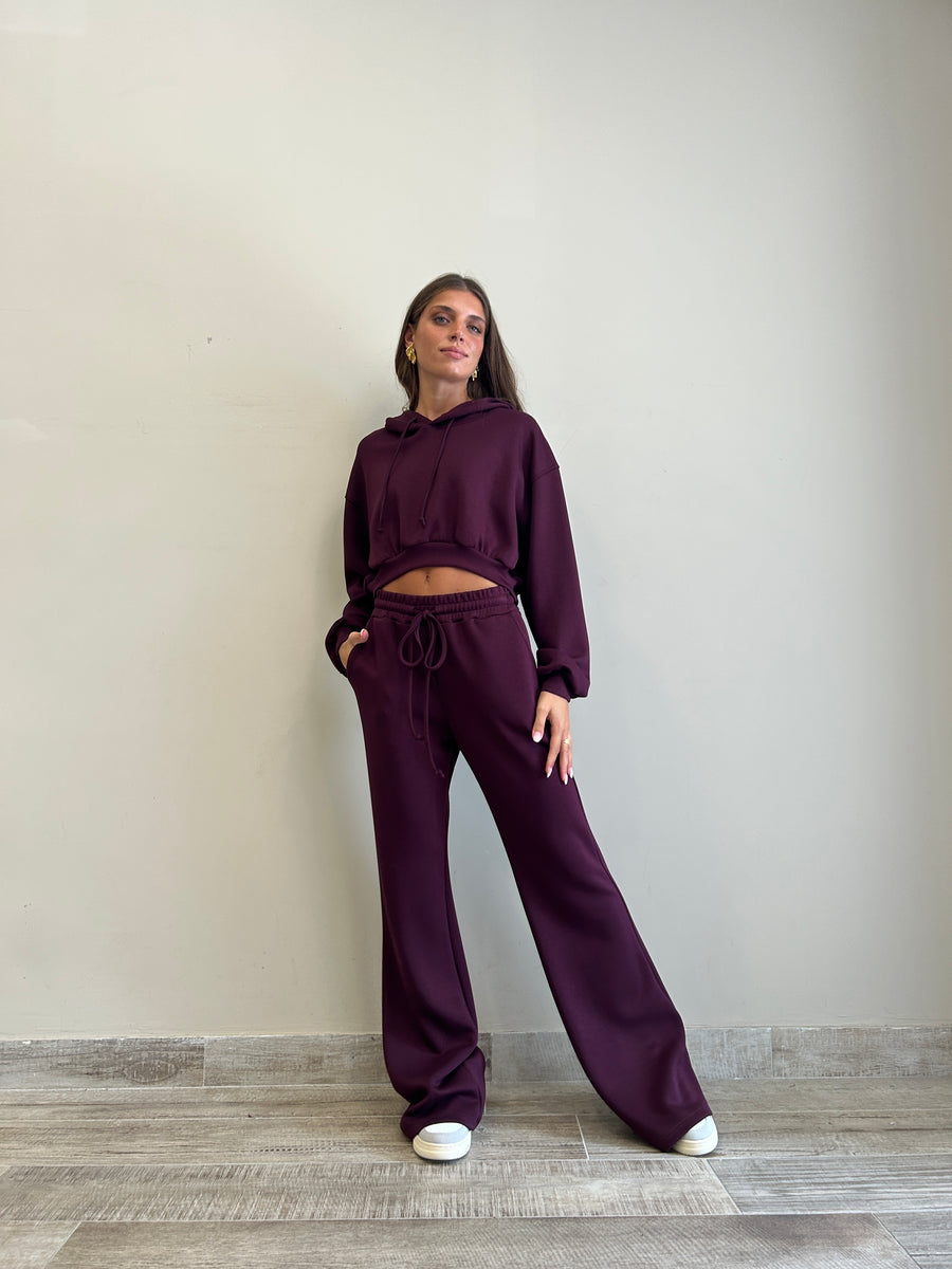 LMN Pantalone tuta bordeaux