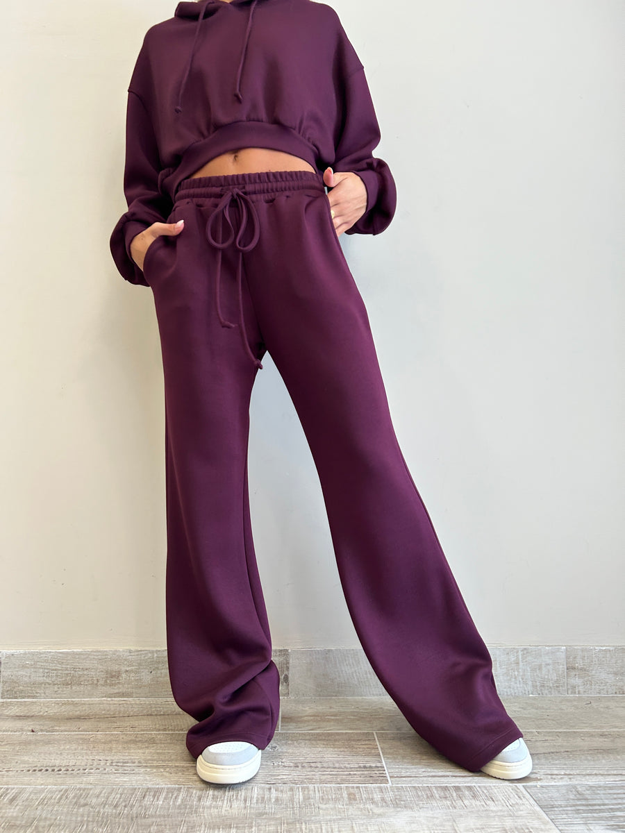 LMN Pantalone tuta bordeaux