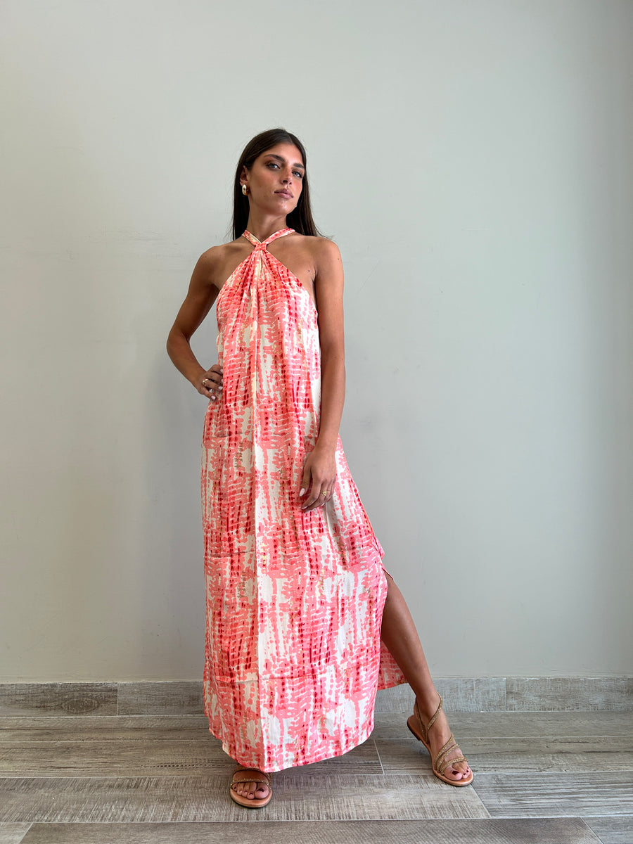 FREELOVE GAIA Abito lungo seta Gipsy Coral