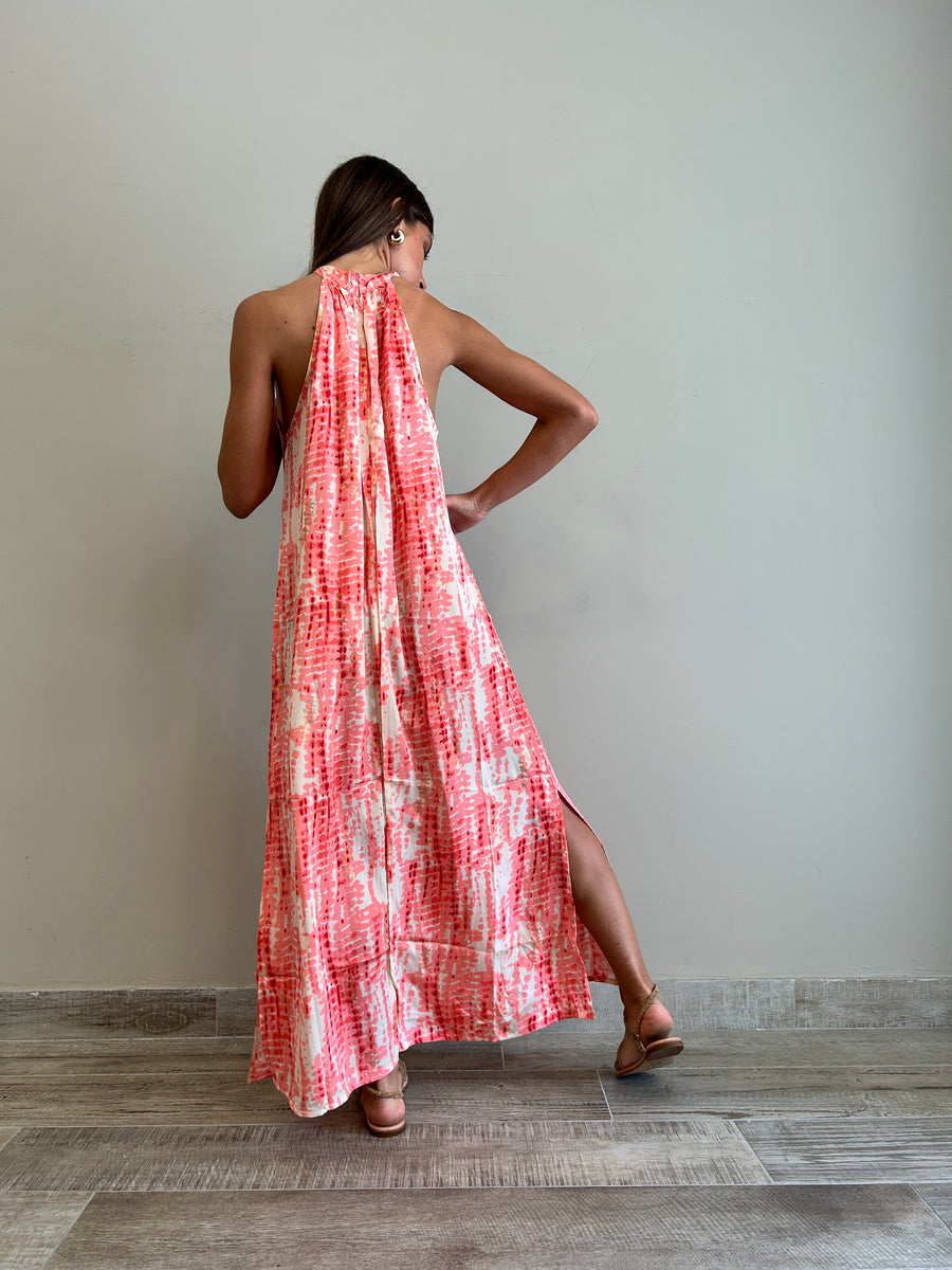 FREELOVE GAIA Abito lungo seta Gipsy Coral