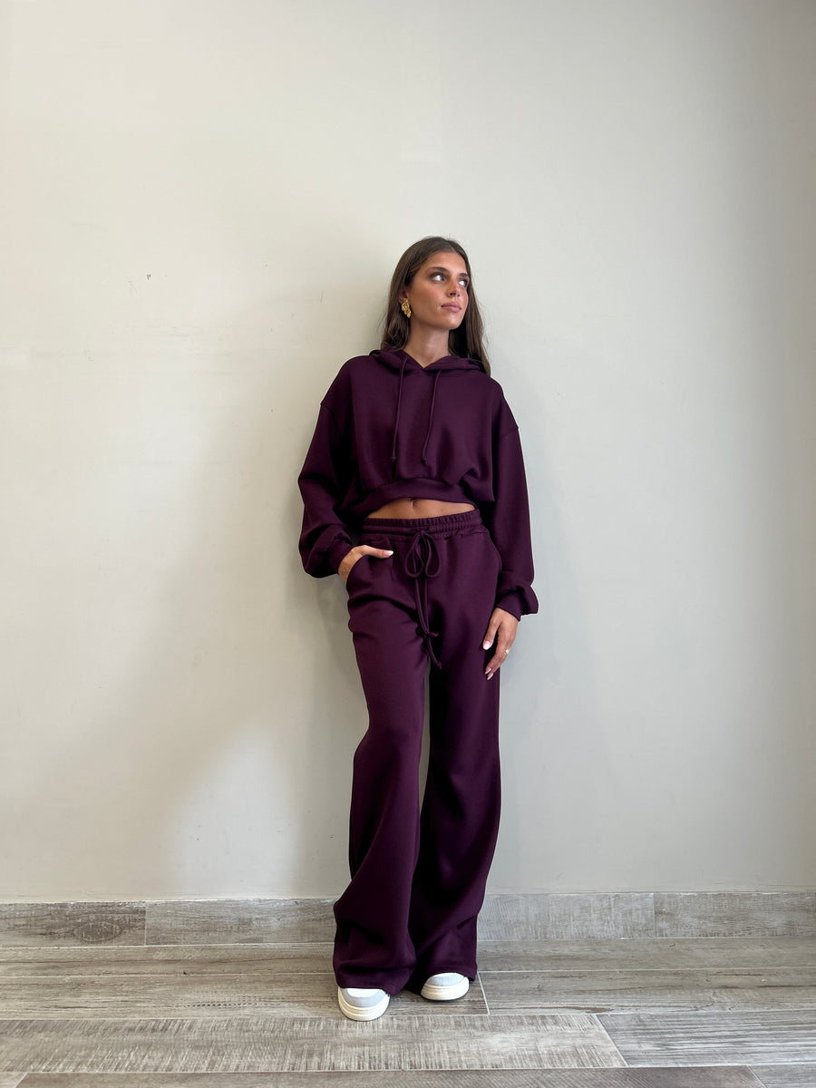LMN Pantalone tuta bordeaux
