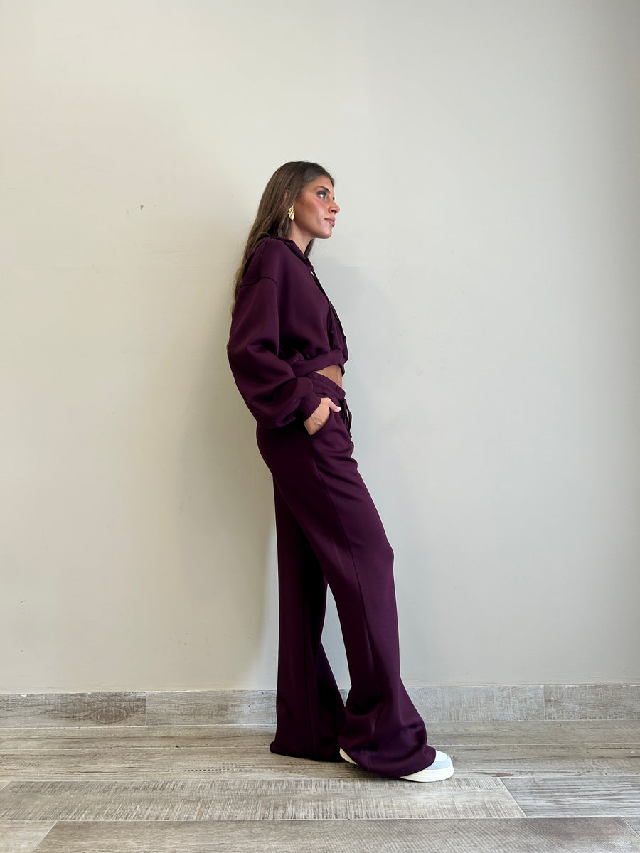 LMN Pantalone tuta bordeaux