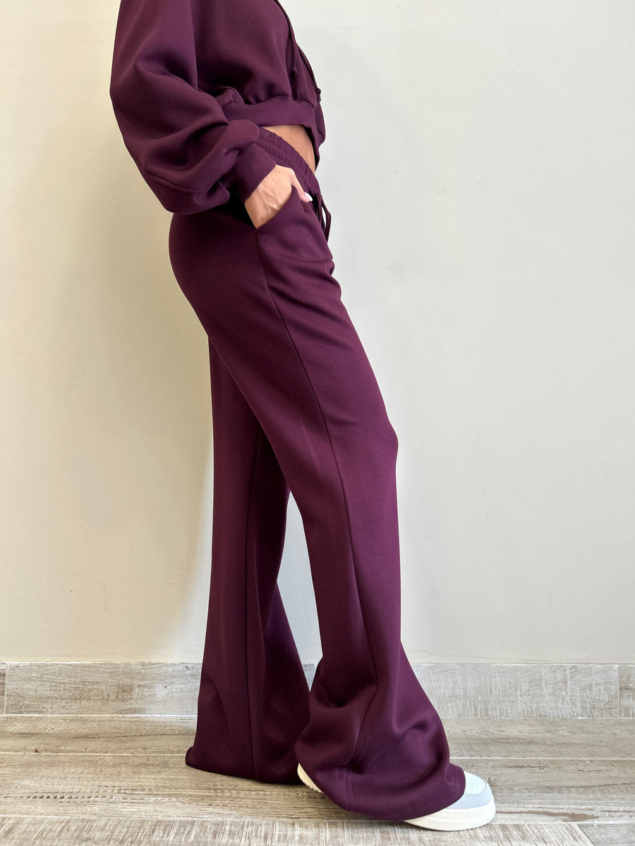 LMN Pantalone tuta bordeaux