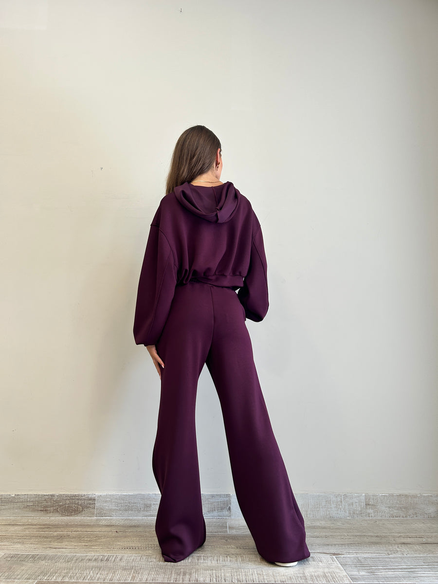 LMN Pantalone tuta bordeaux
