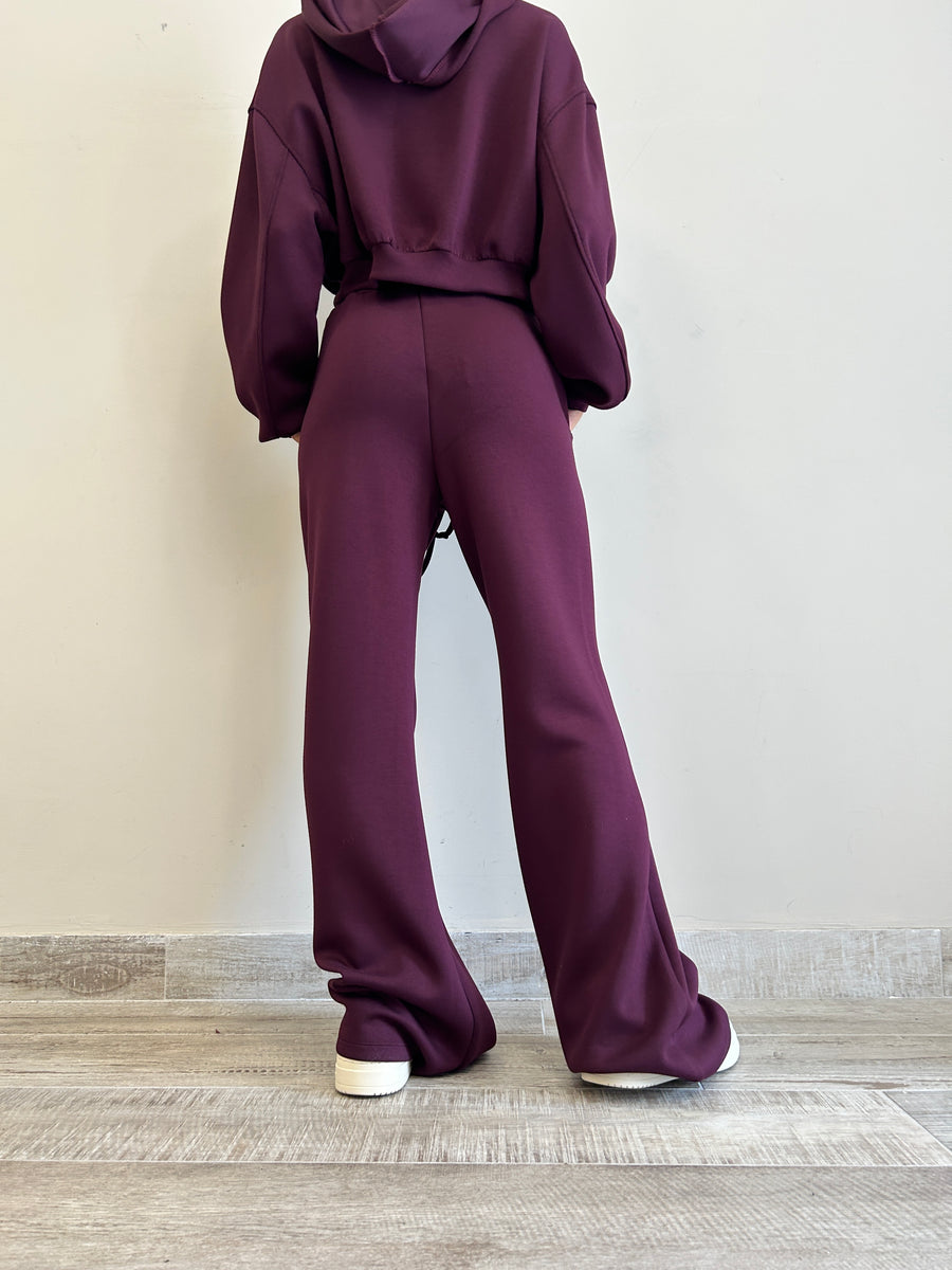 LMN Pantalone tuta bordeaux