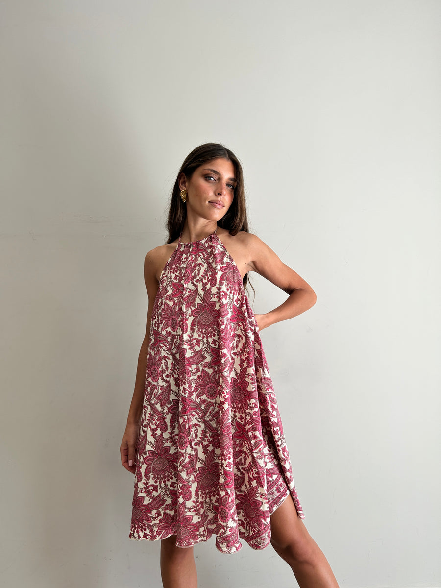 FREELOVE Abito Freedom Seta Hibiscus Pink.