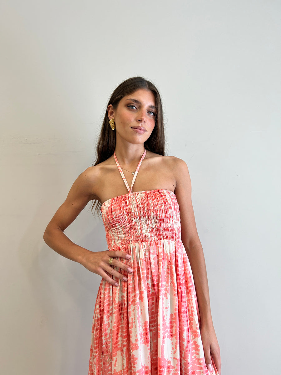 FREELOVE Abito lungo LACE seta Gipsy Coral
