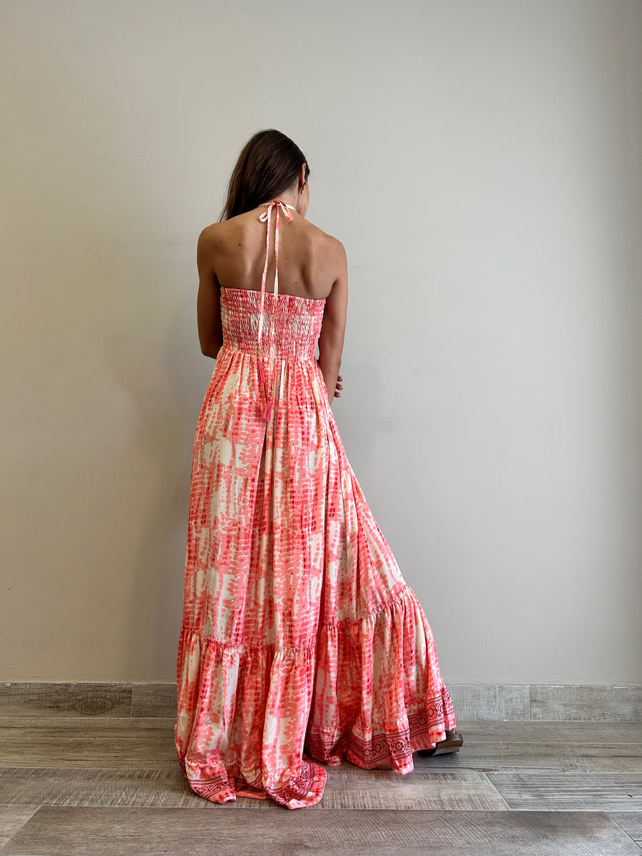 FREELOVE Abito lungo LACE seta Gipsy Coral