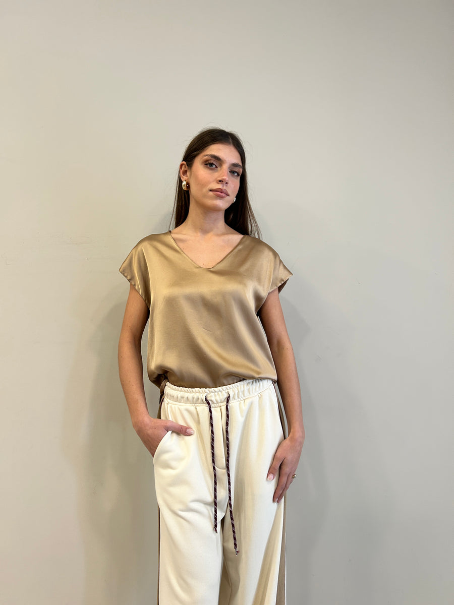 MOTEL Blusa satin oro