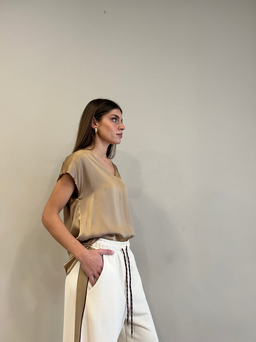 MOTEL Blusa satin oro