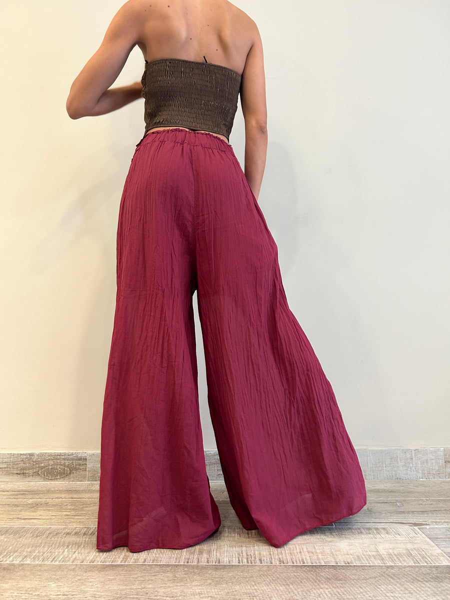 GIPSY INSIDE Pantalone palazzo rosso india
