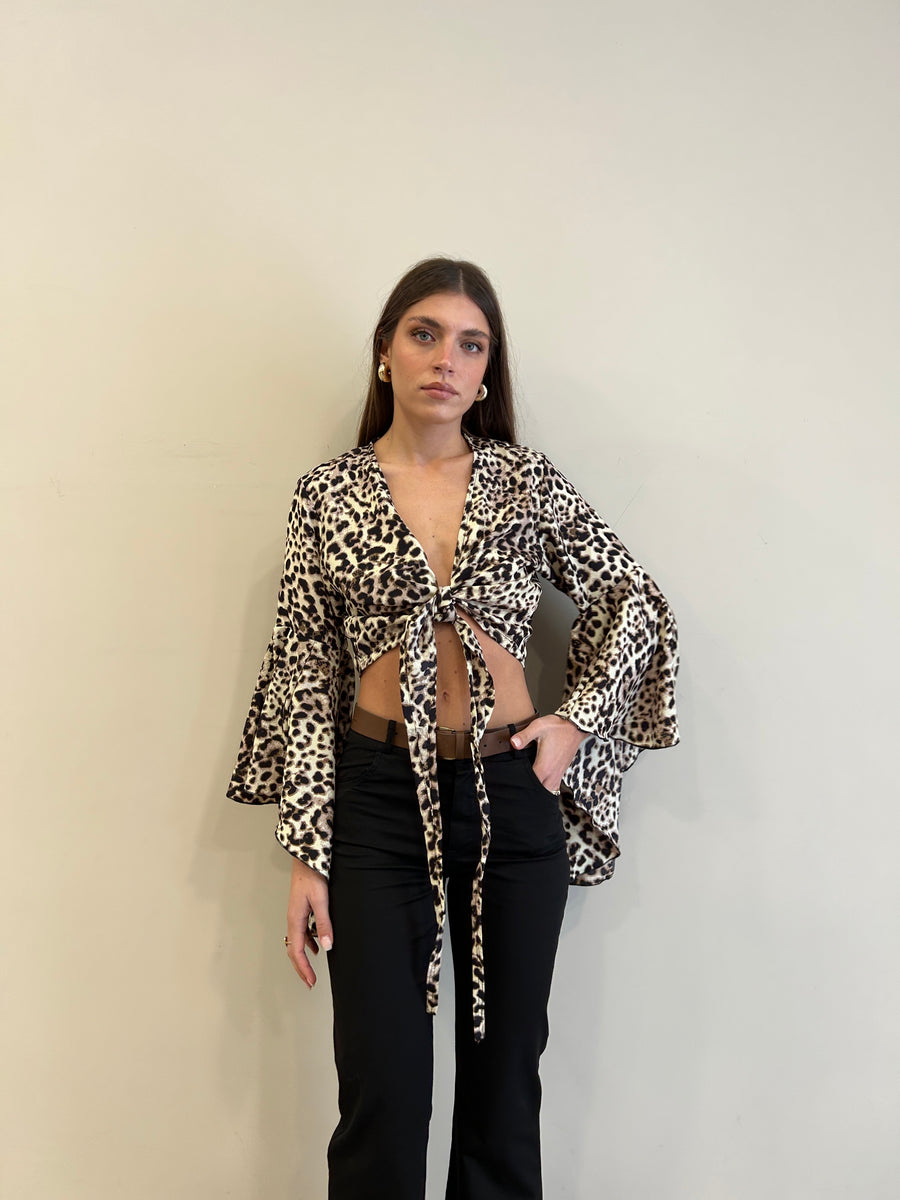 FREELOVE GIPSY TOP Leopard Black