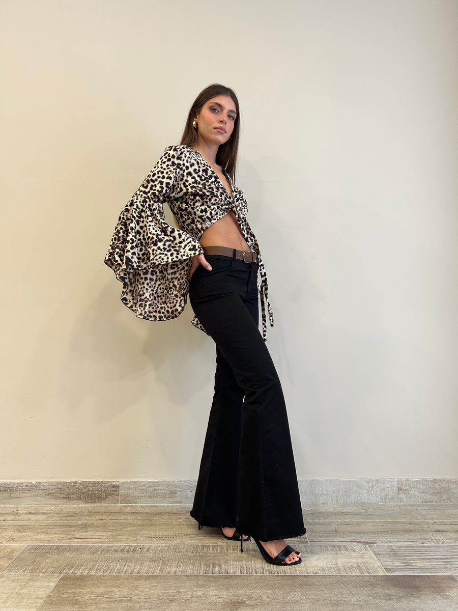 FREELOVE GIPSY TOP Leopard Black