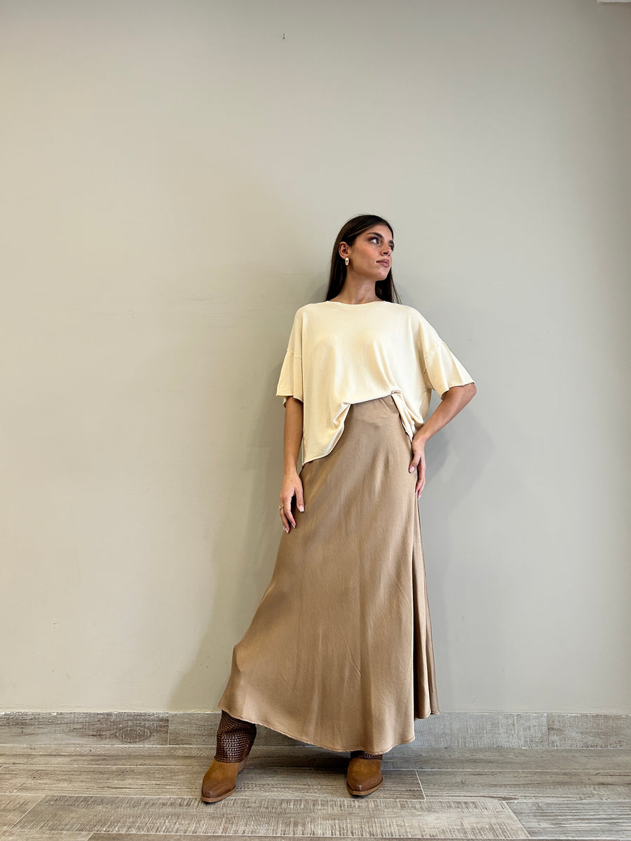 MOTEL Gonna lunga satin oro